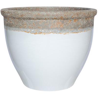 PLANTER, 21" FLAT RIM VOL WHIT