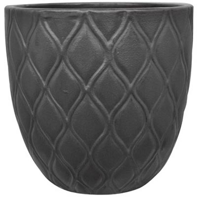 PLANTER, 14" DIAMOND BLACK