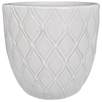 PLANTER, 14" DIAMOND WHITE