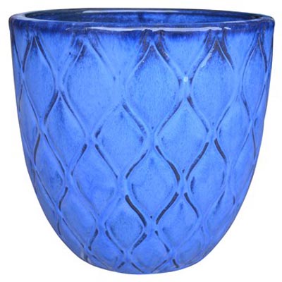 PLANTER, 10" DIAMOND LT BLUE