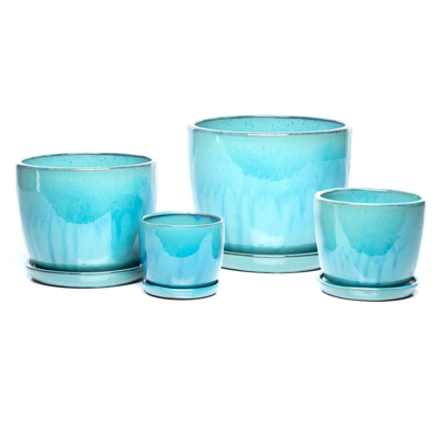 PLANTER, SASHA AQUA MD 8.75"W