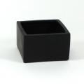 PLANTER, LOW SQ BLACK 6.25"X4"H