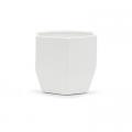 POT, GEOMETRIC LG WHITE 6.3"D