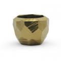 POT, GEOMETRIC MED GOLD 5"D