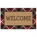 Holiday Plaid Welcome Doormat