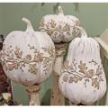 White Pumpkins with Acorns Embossed