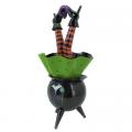 Bewitched Cauldron with Witch Legs Sticking Out the Top