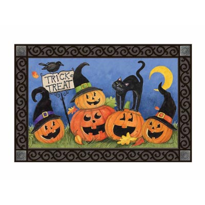 Cats & Pumpkins Trick or Treat Doormat.  