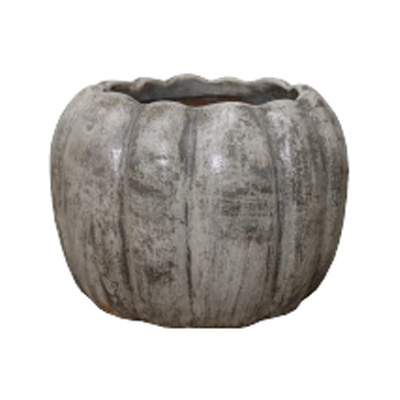 Silver Pumpkin Planter