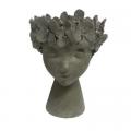 PLANTER, LADY HEAD W/HYDRANGEA