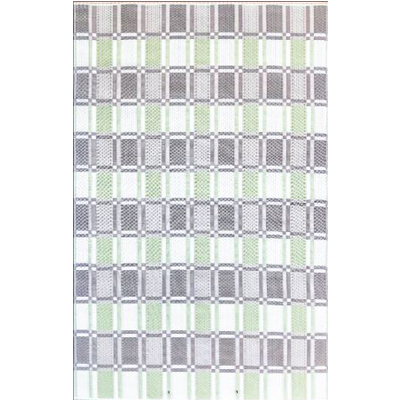 MAT, PLAID WHITE/GINKO 4'X6'