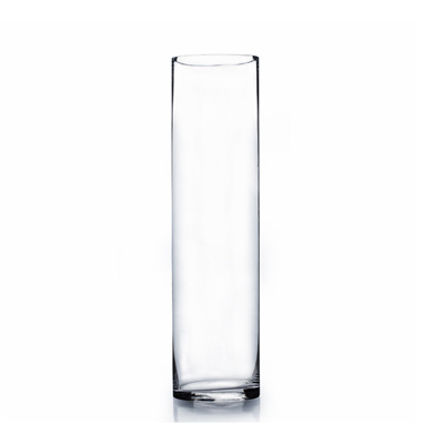 VASE, 4" X 14" CYLINDER GLASS