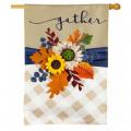 Gather Fall Floral House Flag