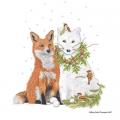 Christmas Foxes Pillow