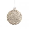 Silver Beaded Ball Ornament