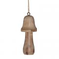 ORNAMENT, 5" WOOD MUSHROOM ASRT