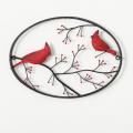 WALL DECOR, METAL OVAL CARDINAL