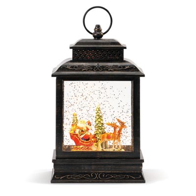 Musical Santa and Sleigh Lantern