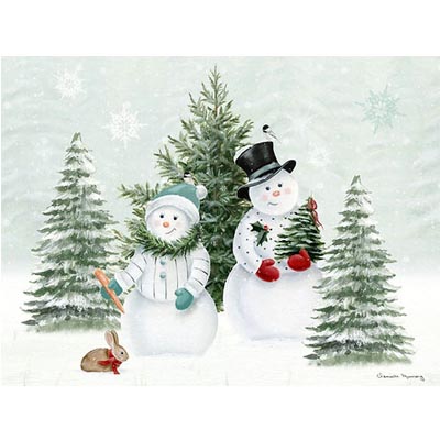 PILLOW, 19X24 SNOWMAN FAMILY