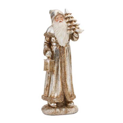 Gold & Silver Santa Figurines