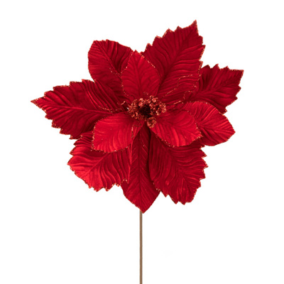 Red Velvet Poinsettia Stem