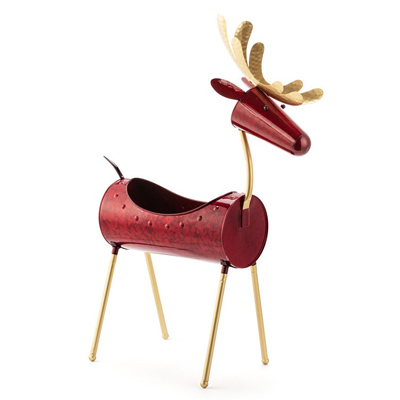 PLANTER, IRIDESCENT RED DEER