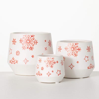 Holiday Snowflake Planter - 3"