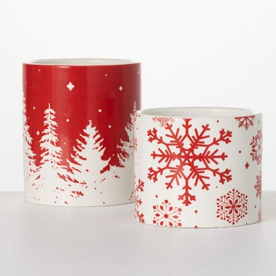 Red & White Pine Trees Planter