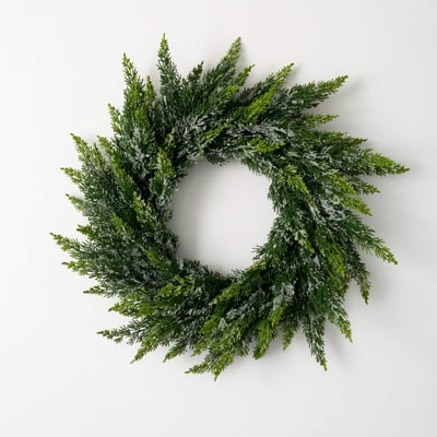 Frosted Cedar Wreath - 23"