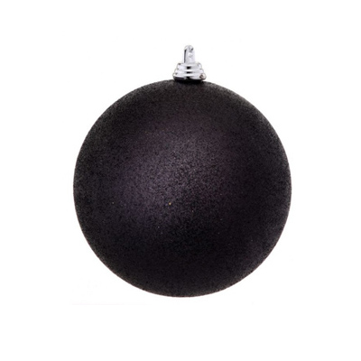 Black Glitter Ball Ornament (Set of 2)