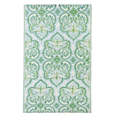 RUG, REVERSIBLE BLUE FLORAL 3X5'