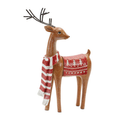  Deer with Red Scarf & Blanket Decorations