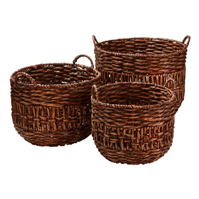 BASKET, BRAIDED HYACINTH SMALL