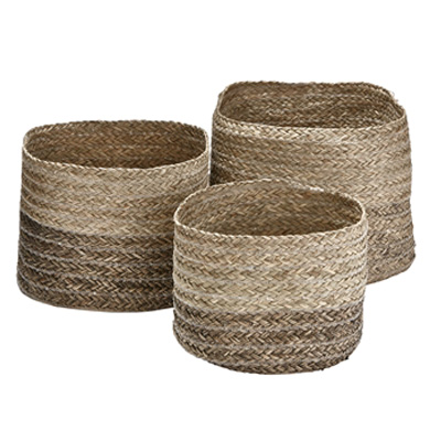 BASKET, BANANA LEAF BRAID MEDIUM