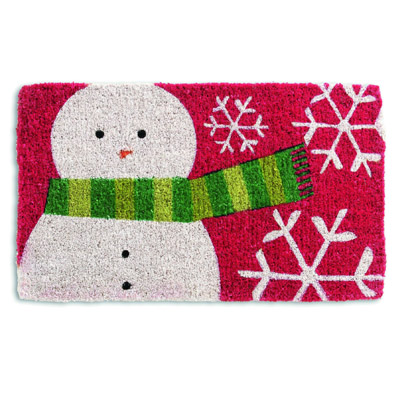 Snowman Coir Door Mat