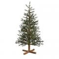 Pine Slim Artificial Christmas Tree with Wood Base