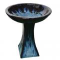 BIRDBATH, 20"H CASCADE BLACK