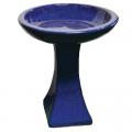 BIRDBATH, 20"H FALLING BLUE