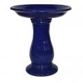 BIRD BATH, 25"H FALLING BLUE