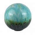 GAZING BALL, 10" GREEN CERAMIC