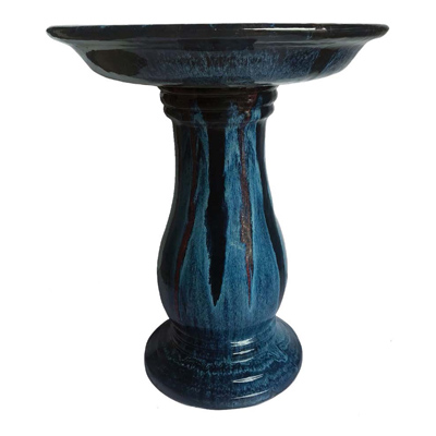 BIRD BATH, 25"H CASCADE BLACK