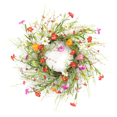 WREATH, 22.5" MIXED FLORAL