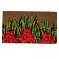DOORMAT, RED TROPICAL FLORAL