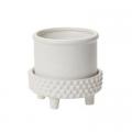 POT, JANE FOOTED WHITE 6" X 6"H