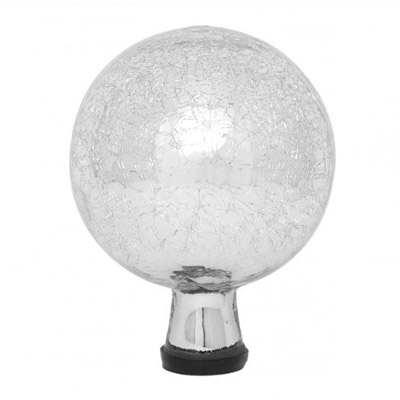 GAZING GLOBE, 10" CRACKLE SILVER