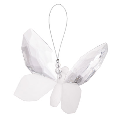 CHARM, 5"X3"L FROSTED B'FLY