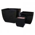 PLANTER, SQ ESTELLA BLACK 16"