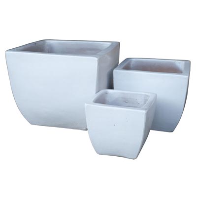 PLANTER, SQ ESTELLA WHITE 16"