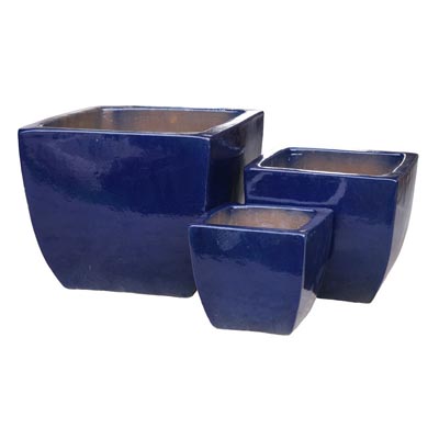 PLANTER, SQ ESTELLA COBALT 16"