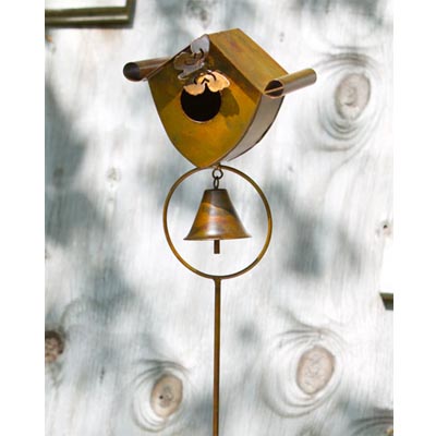 STAKE, 35" BIRDHOUSE & BELL